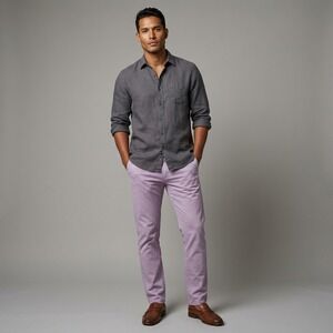 Bonobos Mens Slim Taper Chino Pants Lavender Purple Stretch Cotton 33x30